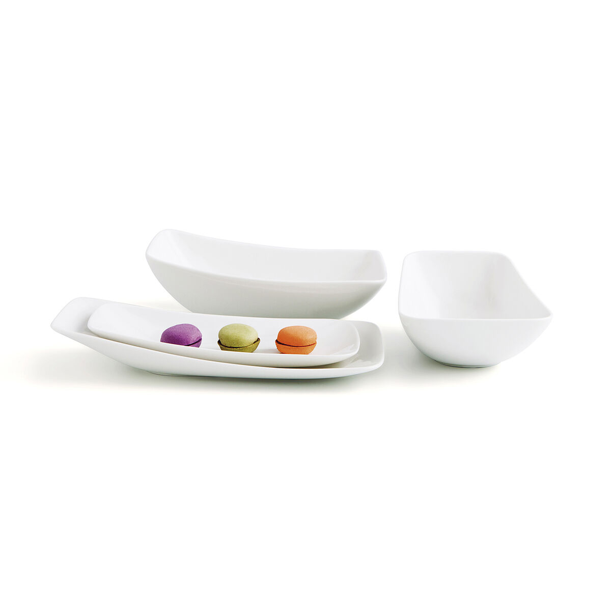 Prato de Jantar Ariane Vital Rectangular Retangular Branco Cerâmica 38 x 20,4 cm (6 Unidades)